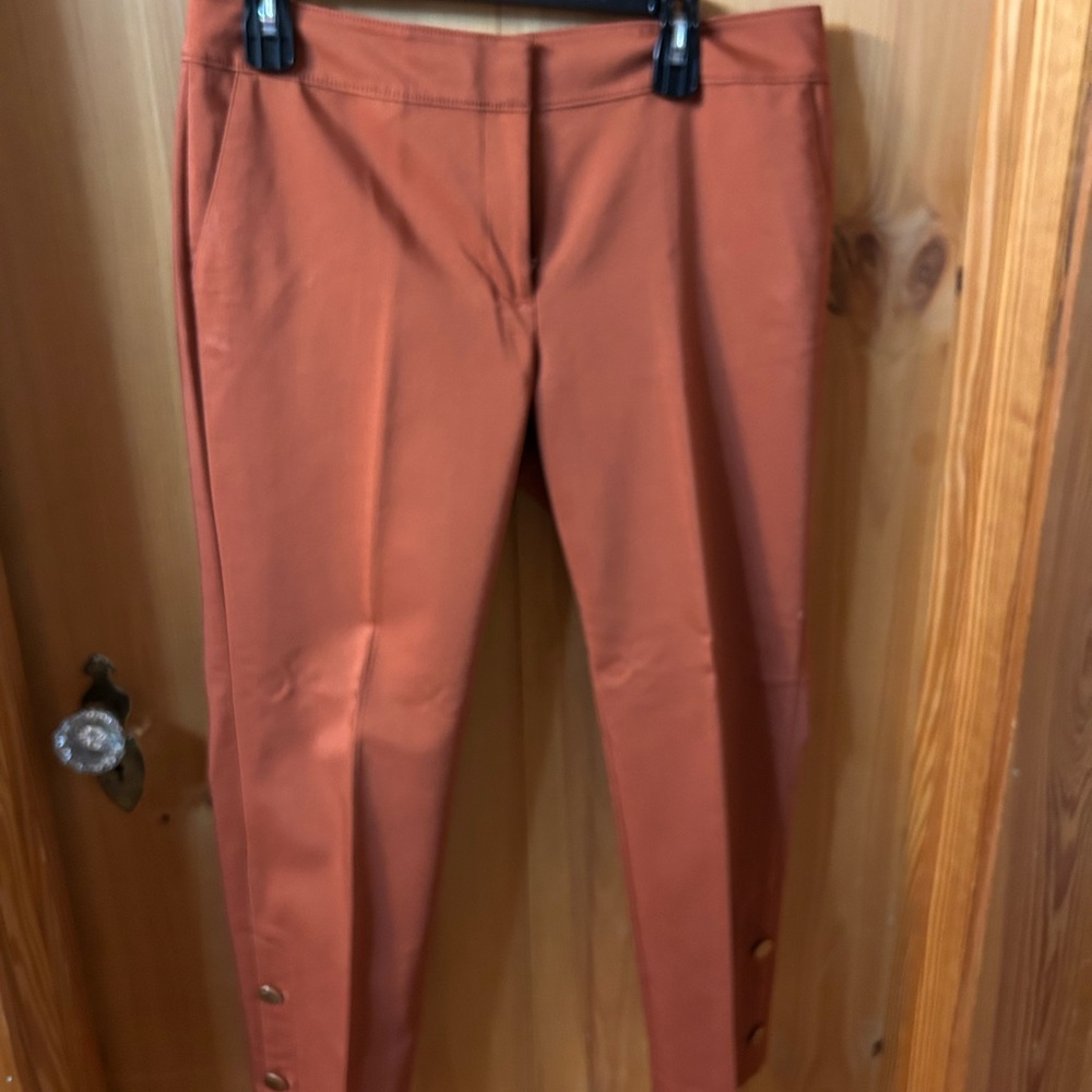 Ann Taylor Factory Rust-orange Skinny Button-Cuff Pants